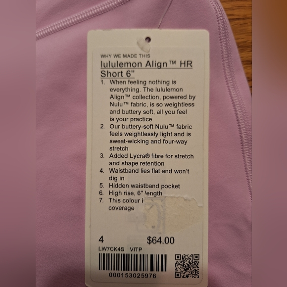 NWT lululemon Align HR short 6" - Picture 2 of 3